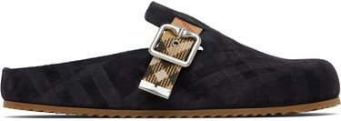 Облекло Burberry Burberry Check Suede Urchin Clogs Черно | 8113394, 0