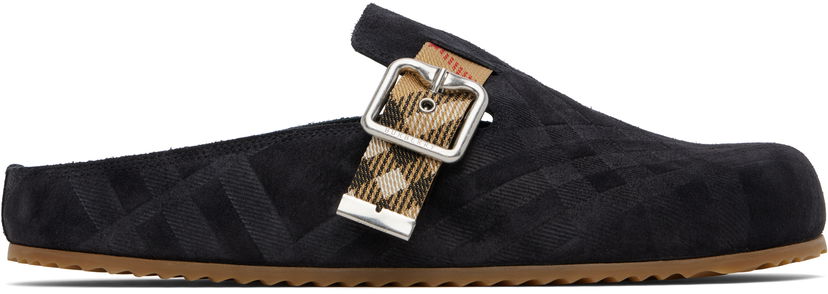 Облекло Burberry Burberry Check Suede Urchin Clogs Черно | 8113394