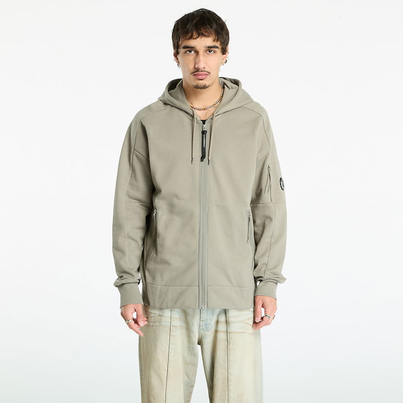 Суитчър C.P. Company C.P. Company Diagonal Raised Fleece Full Zip Hoodie Сиво | 19CMSS716A005086W-356