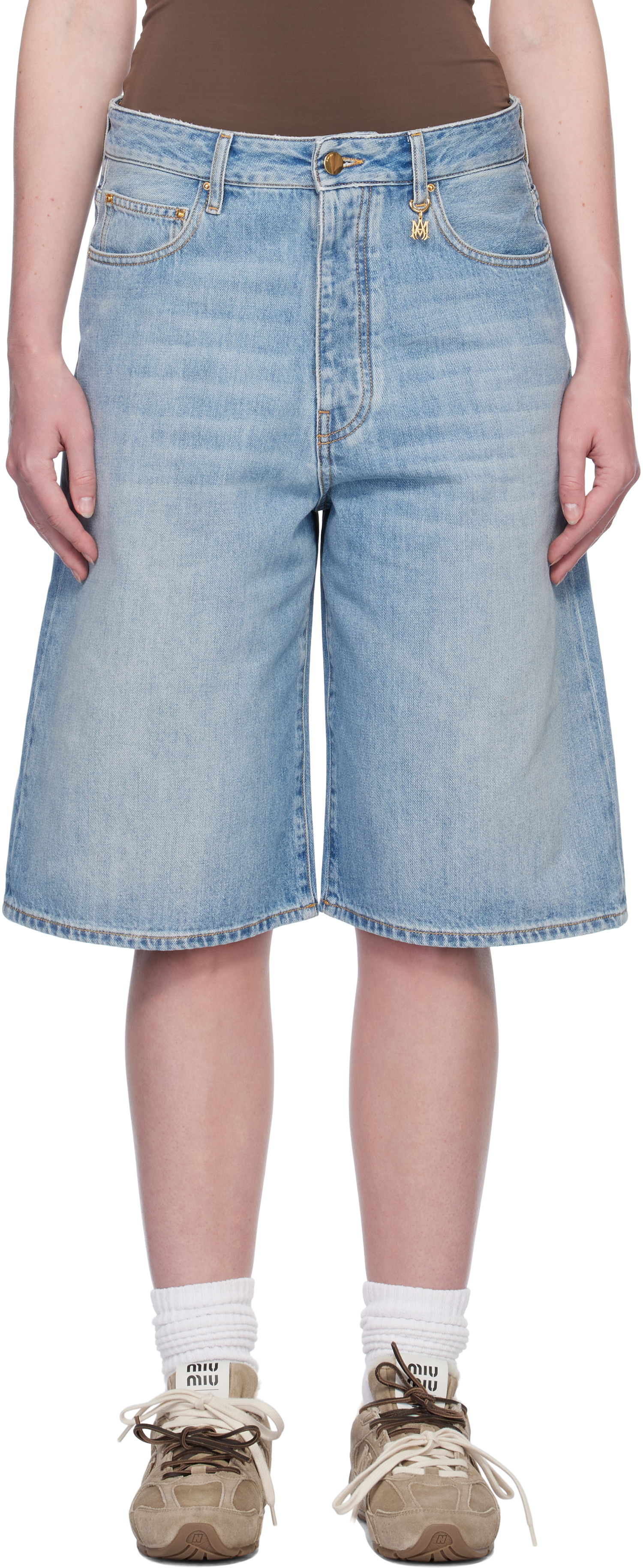 Къси панталони AMIRI AMIRI Faded Denim Shorts Синьо | AWDNSH1006, 0
