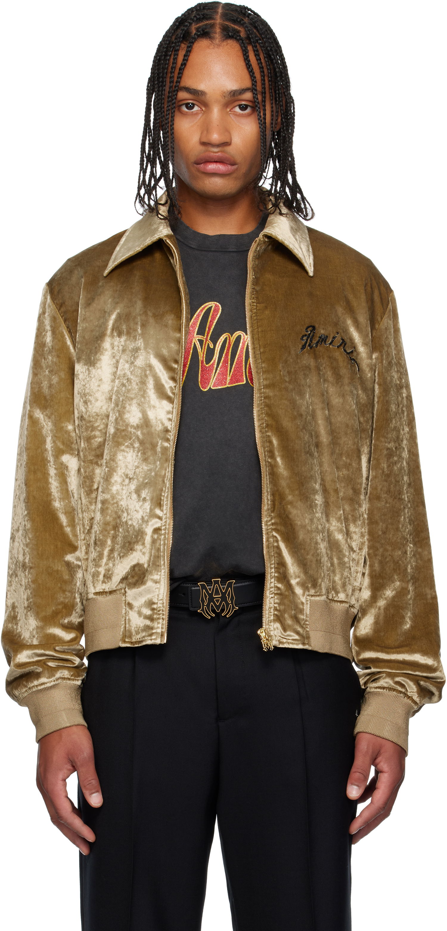 Яке AMIRI AMIRI Dragon Velvet Jacket Бежово | AMOUBB1054, 0