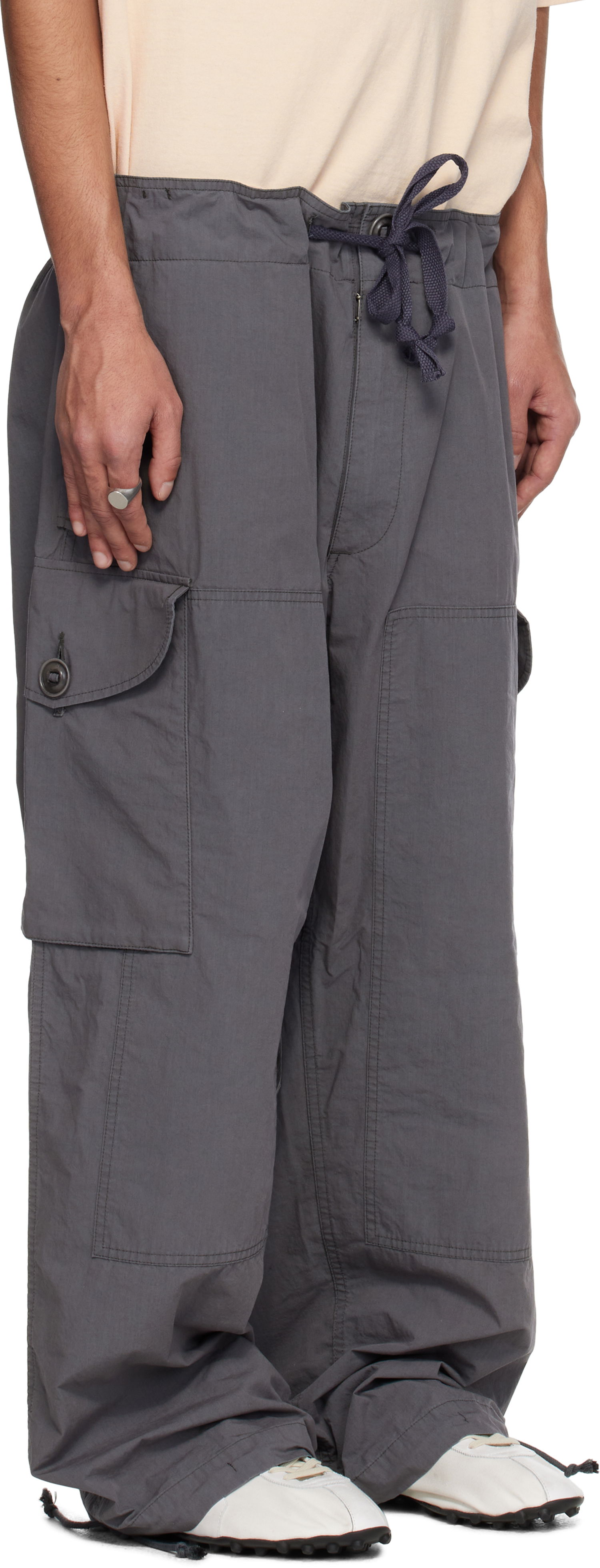 Карго панталони Maison Margiela Maison Margiela Drawstring Cargo Pants Сиво | S50KA0670 M35289, 1
