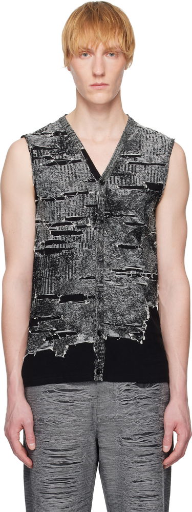 Пуловер Diesel Diesel K-Callisto Distressed Knit Vest Черно | A19222-0AFBV-900, 0