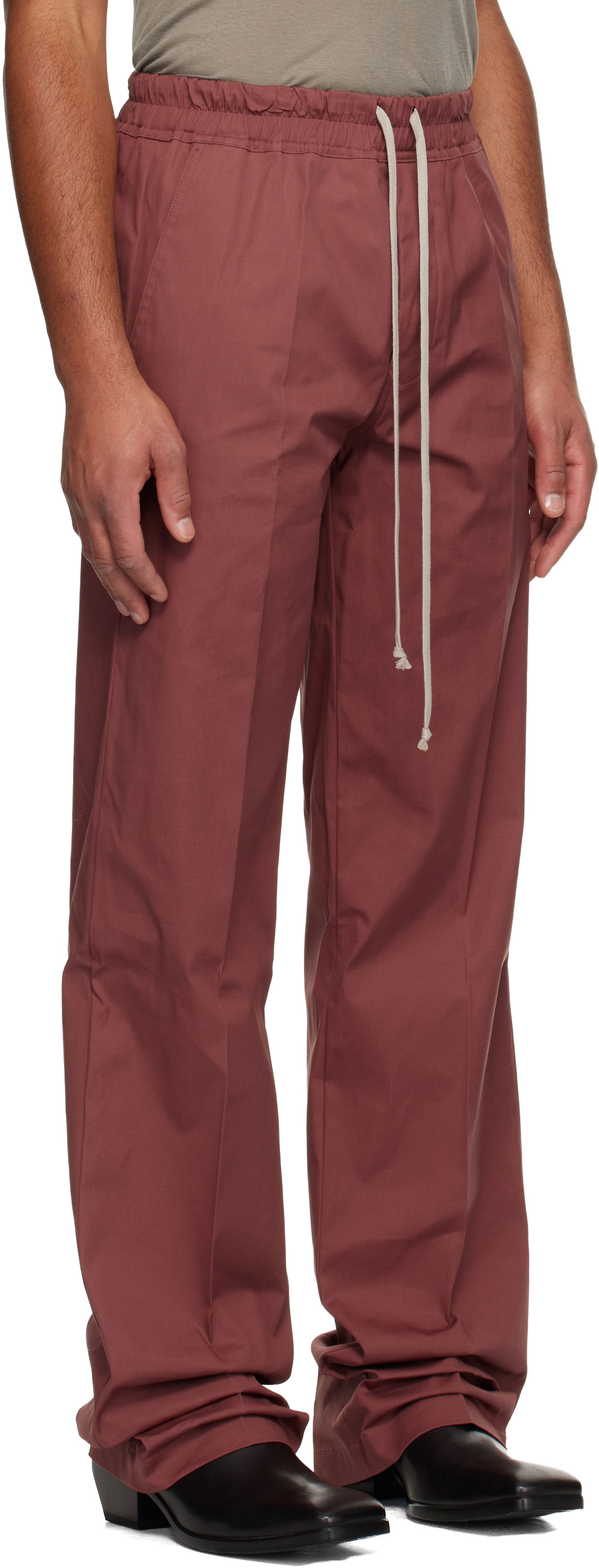Панталони Rick Owens Concordians Dietrich Drawstring Trousers Бургунди | RU02E1378 TE, 1