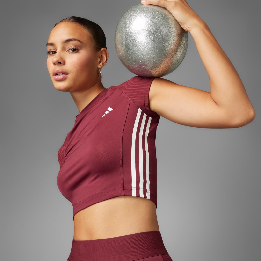 Съкратен топ adidas Performance Short Sleeve Crop Top Червено | JC9711, 0