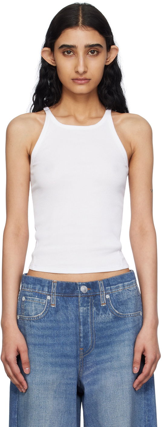 Потник rag & bone Essential Rib String Tank Top Бяло | WCC24PT020CA20, 0