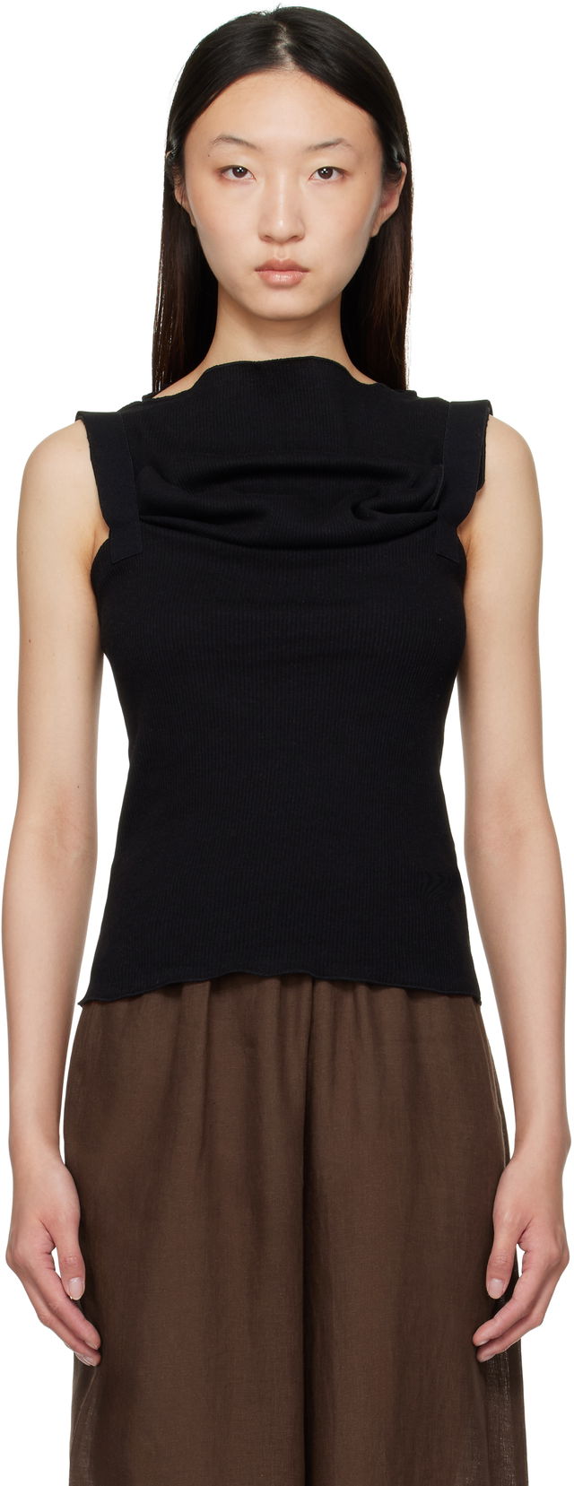 Baserange Lud Cowl Neck Sleeveless Top