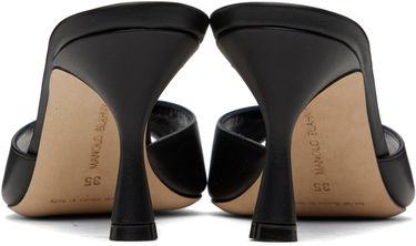 Аксесоари Manolo Blahnik Manolo Blahnik Jadarona Leather Heeled Mules Черно | 121-1461, 1