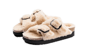 Кецове и обувки Birkenstock Arizona Big Buckle Shearling Teddy Eggshell Розово | 1017642, 1