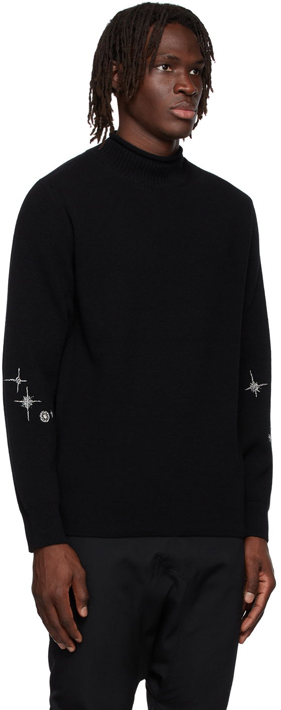 Пуловер We11done Cashmere Star Embroidered Turtleneck Sweater Черно | WD-KT1-22-646-U-BK, 1