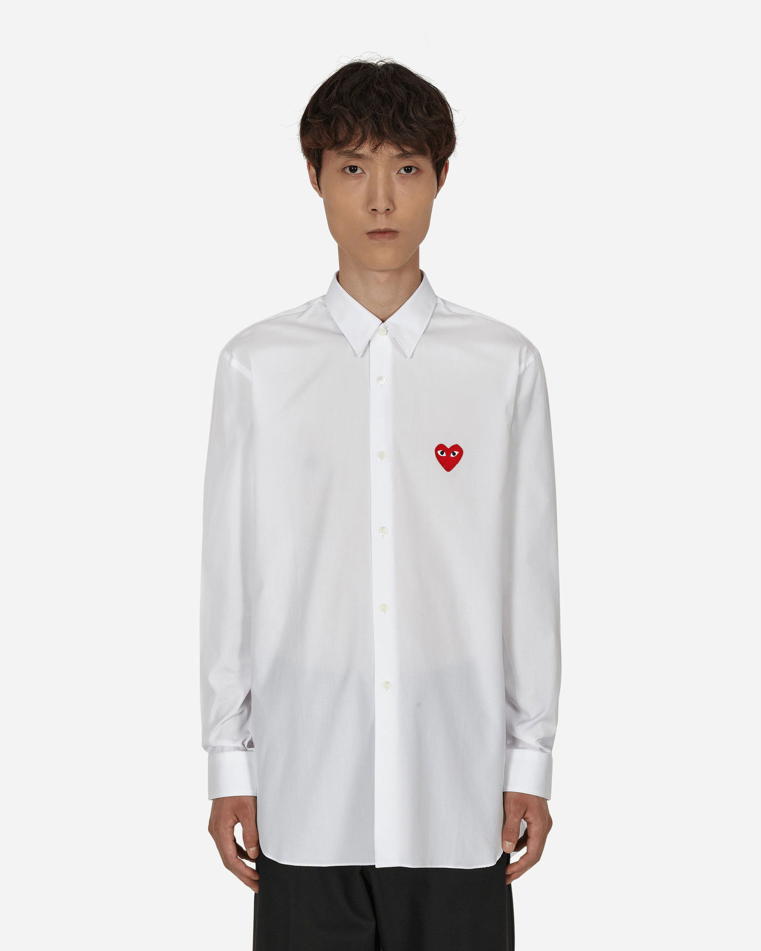 Риза Comme des Garçons Heart Longsleeve Shirt Бяло | P1B002 2, 1