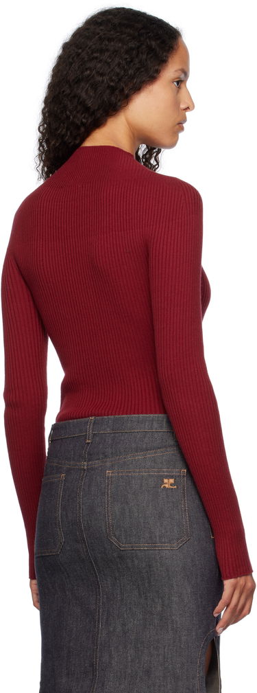 Тениска Courrèges Long Sleeved Fitted Sweater Червено | 124MPU128FI0049, 2
