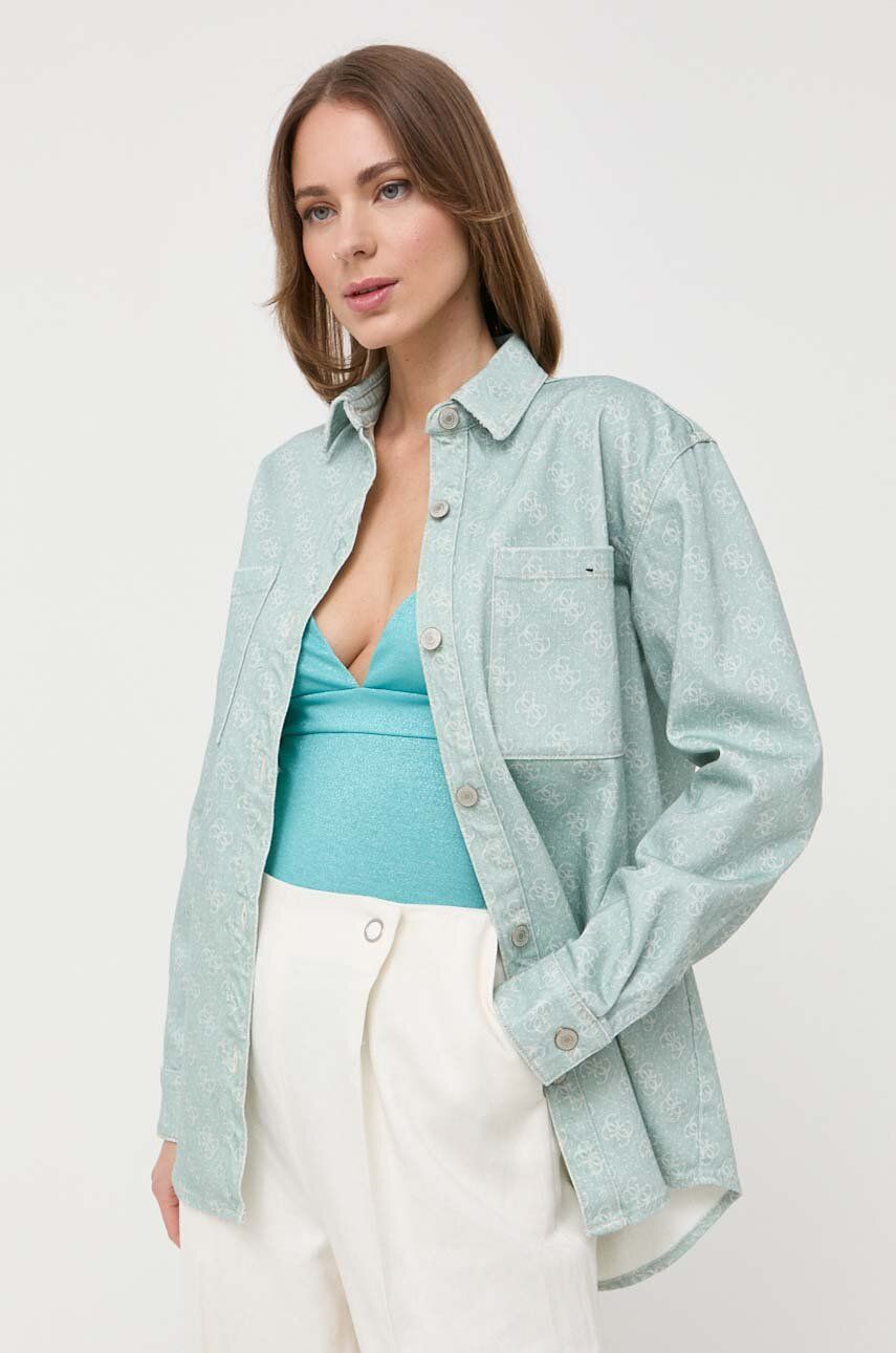 Риза GUESS Denim Shirt Зелено | W3GN57.WF5V3, 0