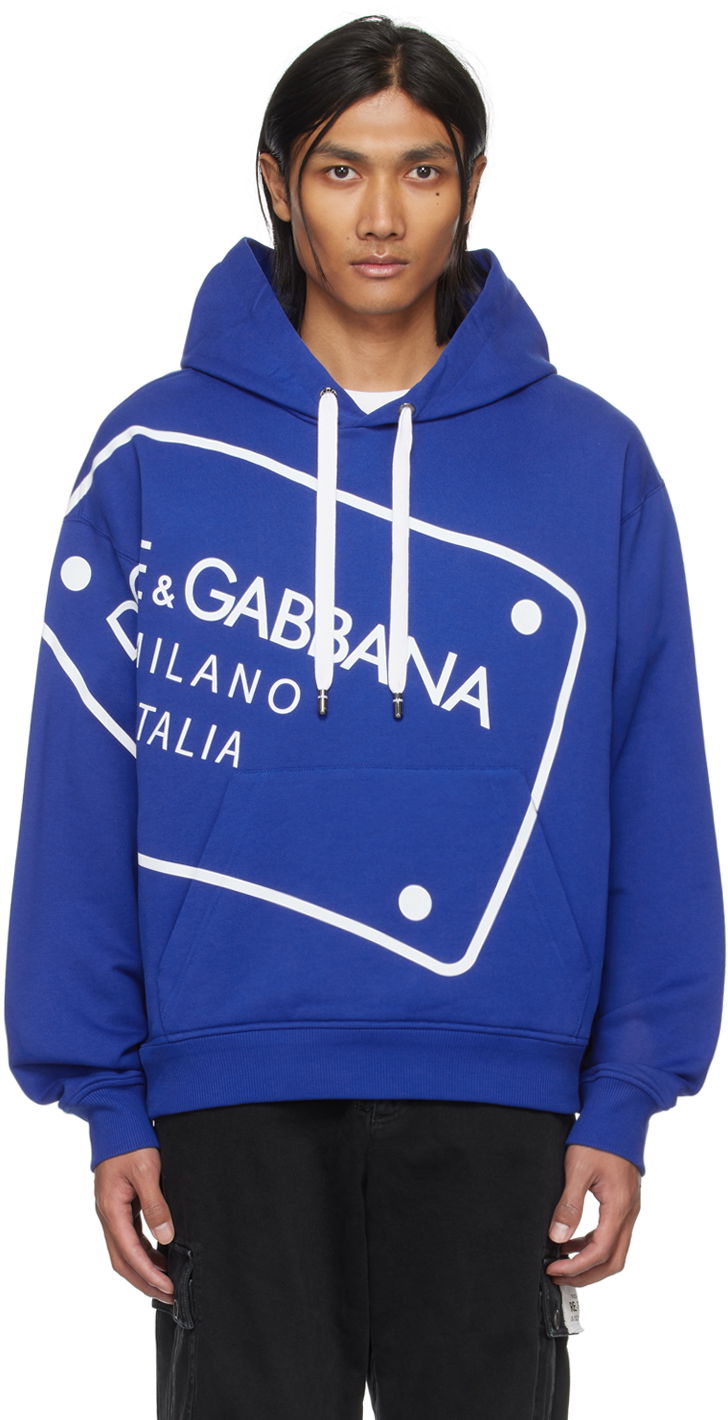 Суитчър Dolce & Gabbana Printed Hoodie Тъмно синьо | G9ZN5TFU7DU