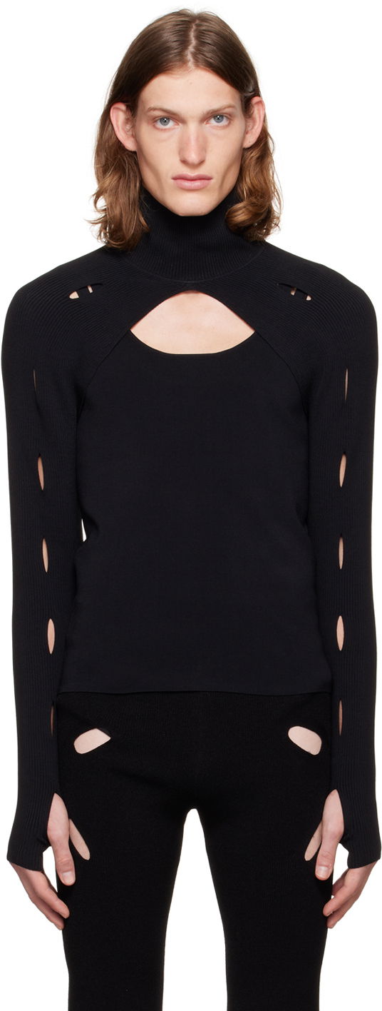 Пуловер Dion Lee Slash Woven Turtleneck Top Черно | C7006F21, 0