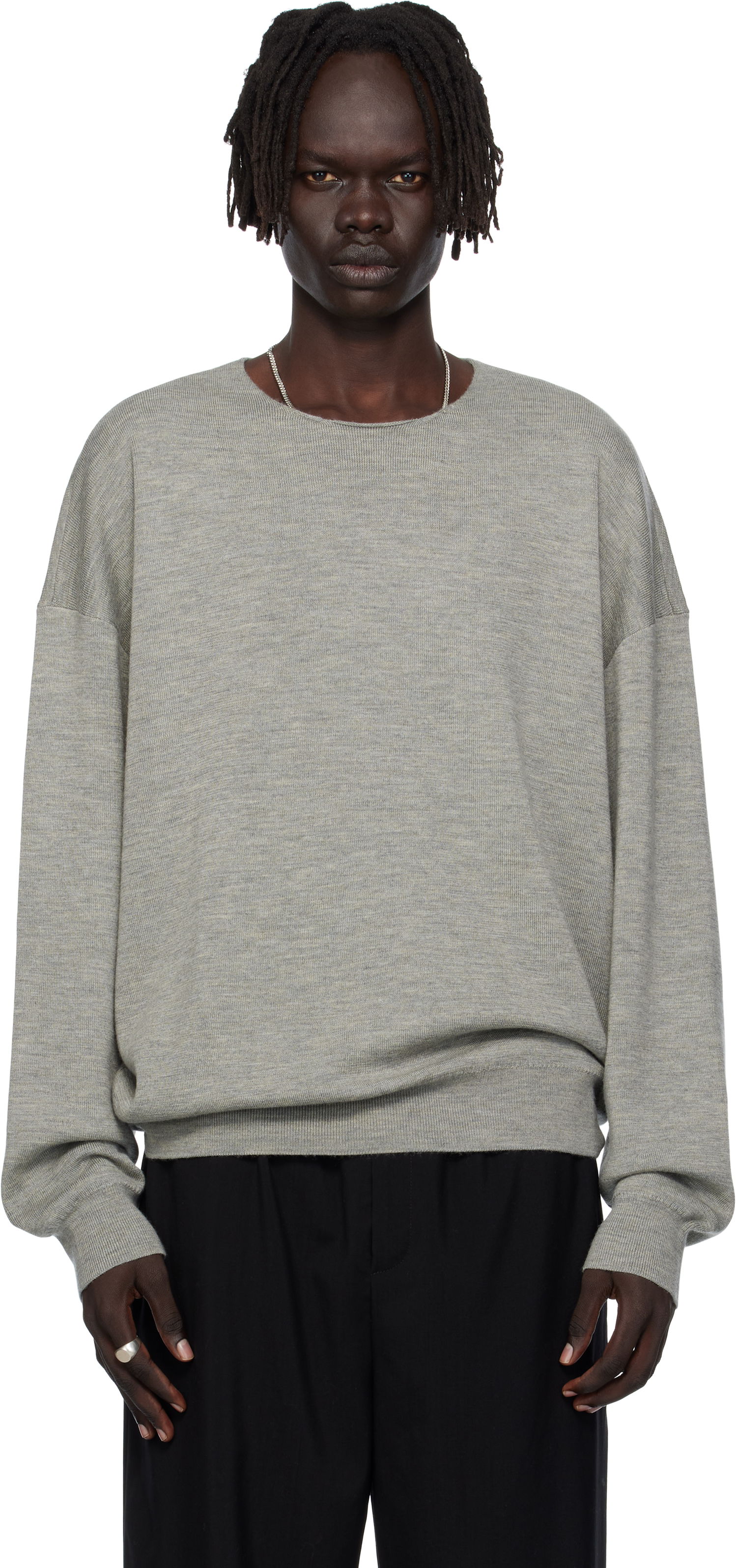 Пуловер Fear of God Fear of God ESSENTIALS Long Sleeve Crewneck Sweater Сиво | 192SP256495F, 0