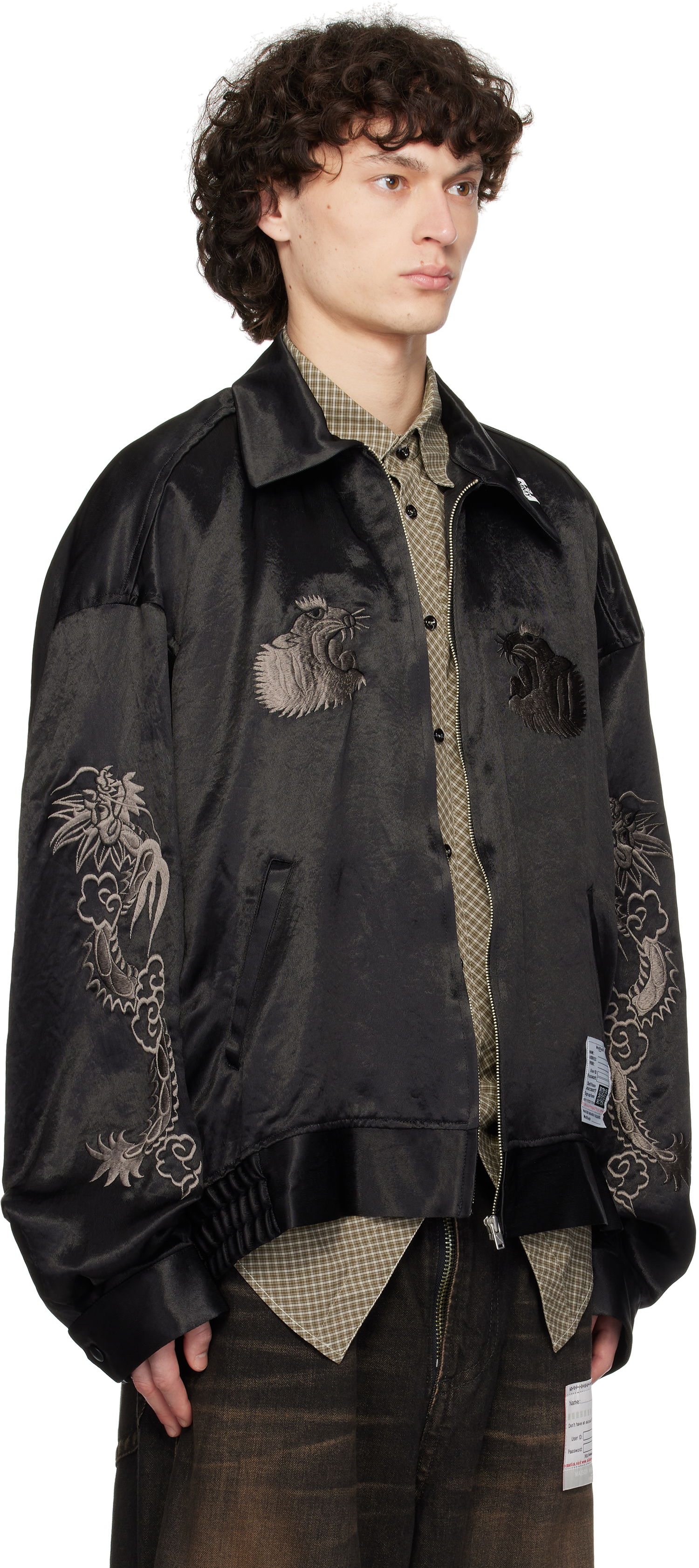 Яке бомбър Maison MIHARA YASUHIRO MIHARA YASUHIRO Collared Souvenir Jacket Черно | J14BL144, 1