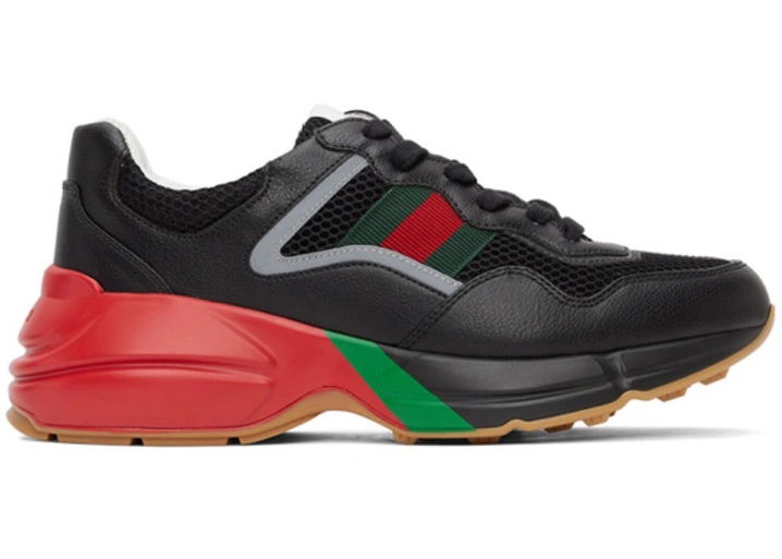 Кецове и обувки Gucci Rhyton Sneaker Black Red Green Черно | 6434912H0401093, 0
