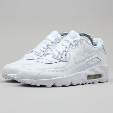 Кецове и обувки Nike Air Max 90 Leather "White" GS Бяло | 833412-100, 1