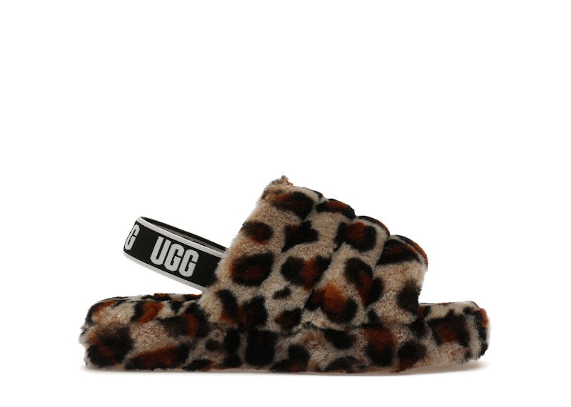 Кецове и обувки UGG UGG Fluff Yeah Leopard Slides Кафяво | 1110673K-AMP, 0