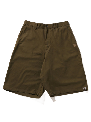 Къси панталони BAPE One Point Loose Fit Chino Short Зелено | 1J30-153-002