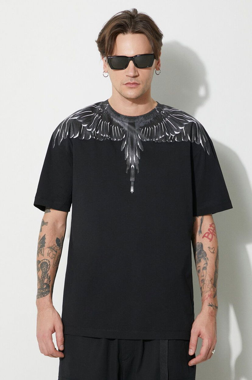 Тениска Marcelo Burlon Icon Wings T-Shirt With Print Черно | CMAA056C99JER0011010