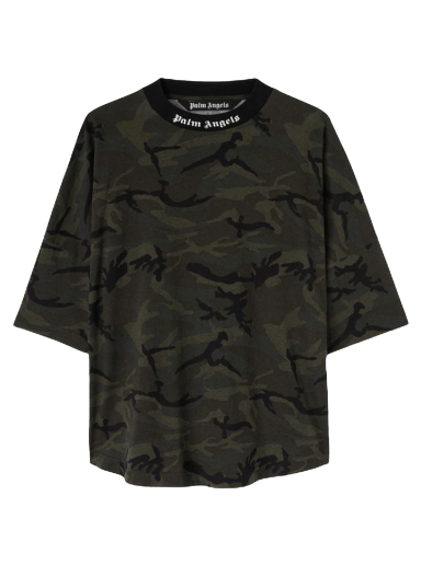 Тениска Palm Angels Camo Classic Logo Over Tee Зелено | PMAA002F22JER0025610