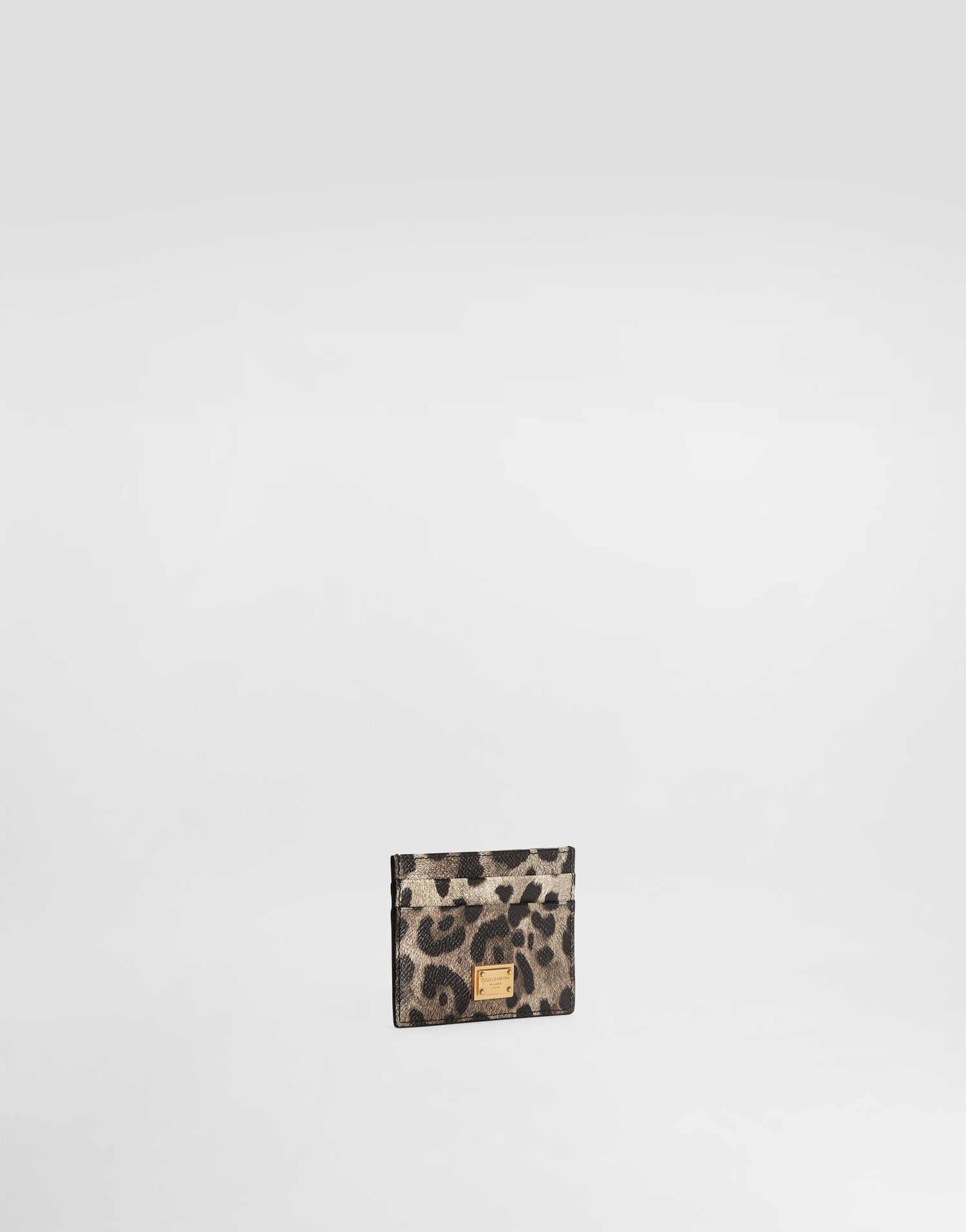 Портфейл Dolce & Gabbana Dauphine Leopard Print Card Holder With Plate Многоцветен | BI0330AX566HY13M, 1