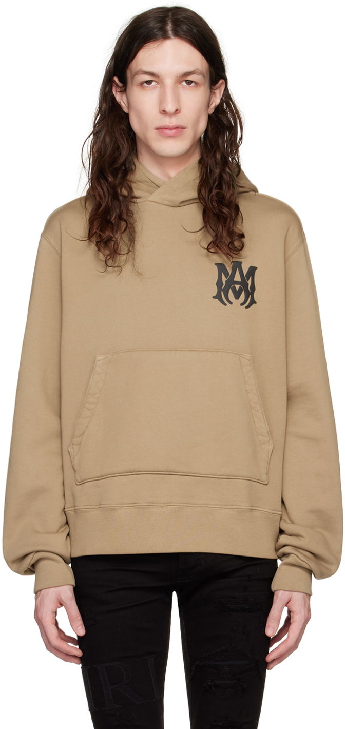 Суитчър AMIRI 'M.A.' Logo Pullover Hoodie with Kangaroo Pocket Бежово | PS23MJL019-281