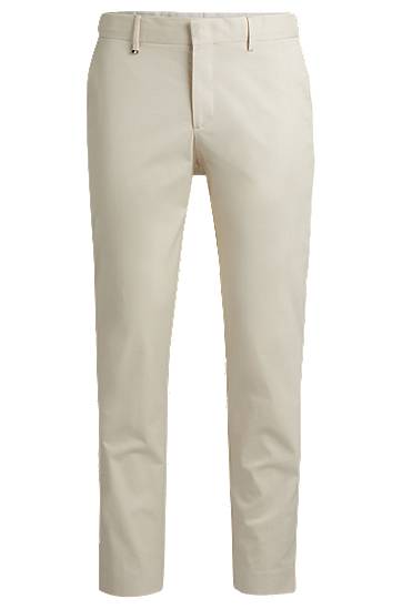 Панталони BOSS Slim-Fit Stretch Cotton Trousers Бежово | 50521043, 0