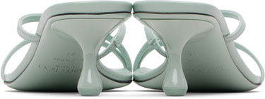 Кецове и обувки Jimmy Choo Etana 50mm Square Toe Strappy Heeled Sandals Зелено | ETANA MULE 50, 1