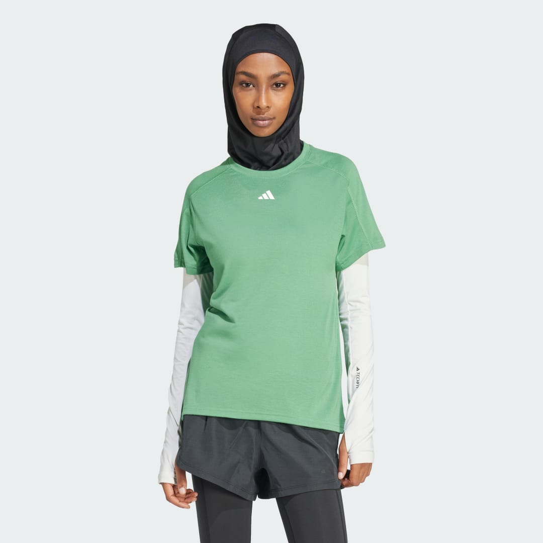 Тениска adidas Performance AEROREADY Train Essentials Minimal Branding Crewneck T-Shirt Зелено | IS3958, 0