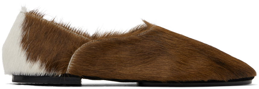 Облекло Jil Sander Brown & White Cow Pony Leather Loafers Кафяво | J44WZ0001_P7967, 0