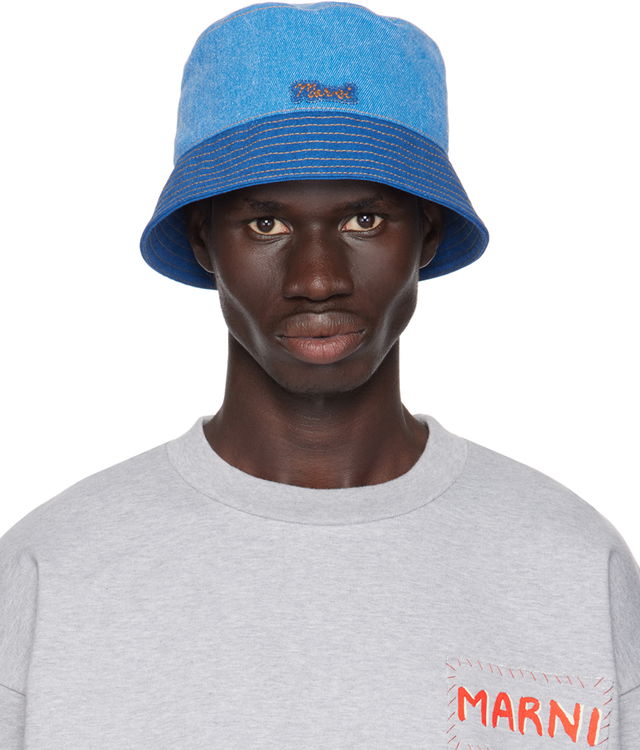 Logo Patch Denim Bucket Hat