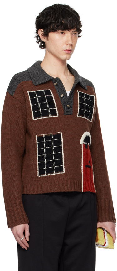 Пуловер JW Anderson JW Anderson House Intarsia Polo Sweater Многоцветен | KW1347-YN0413, 4