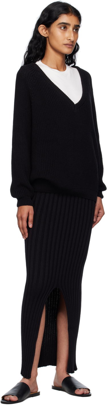 Пуловер Baserange Baserange Danube V-Neck Sweater Черно | PUDVN-OC-AU25, 3