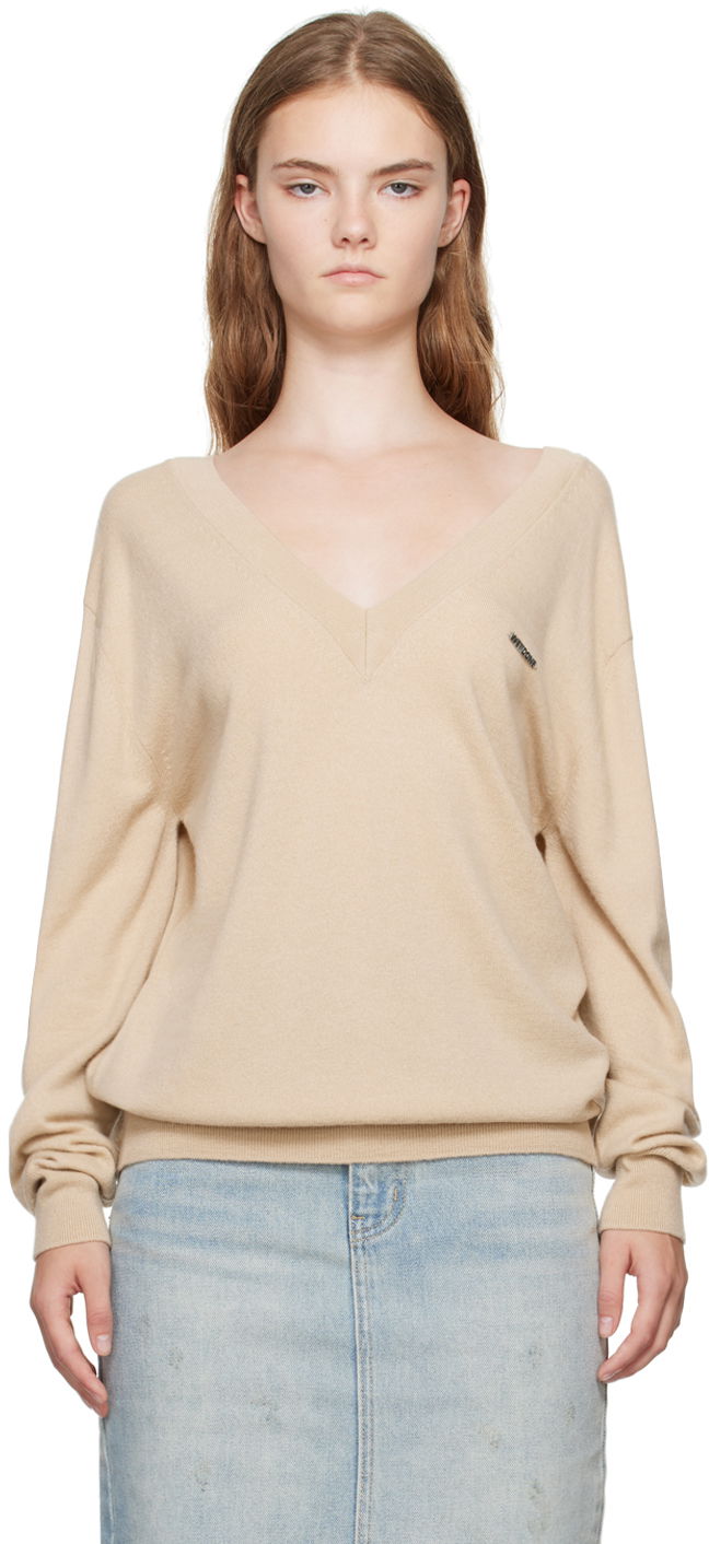 Пуловер We11done Deep V-Neck Sweater Бежово | WD-KT2-24-642-W-BG, 0