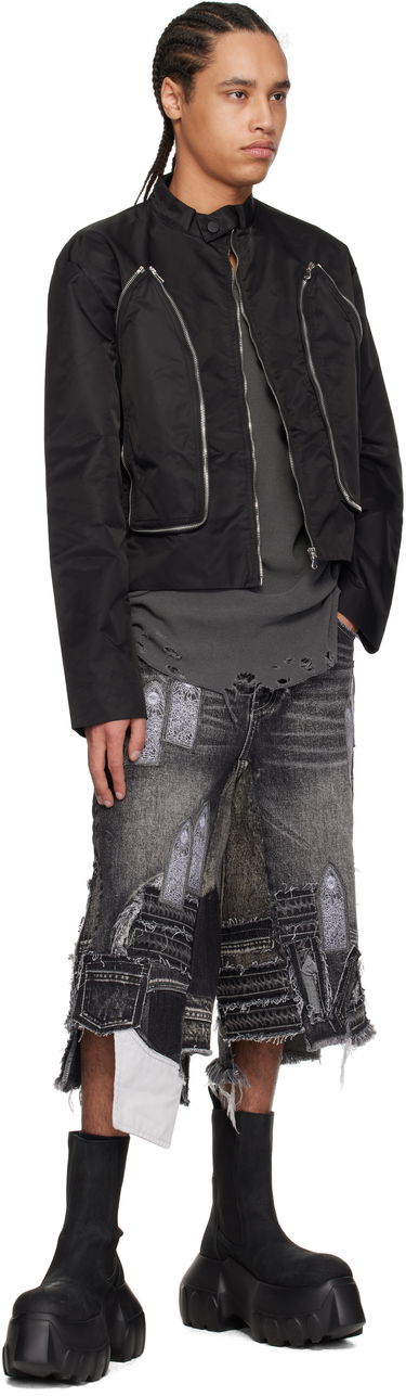 Яке бомбър Who Decides War Who Decides War Window Cropped Moto Jacket Черно | 1131510002SS25, 3