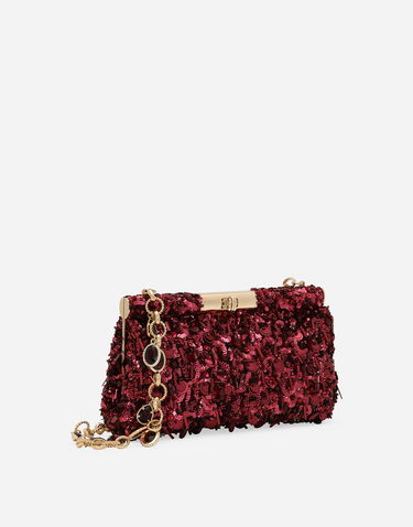 Чанта през рамо Dolce & Gabbana Dolce & Gabbana Marlene Sequin Embellished Shoulder Bag Бургунди | BB7620A521389554, 2