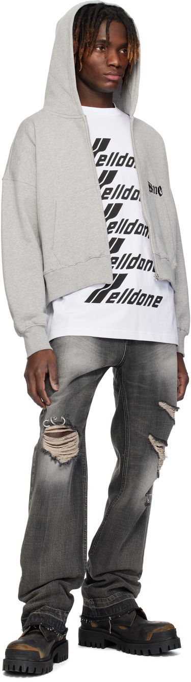 Суитчър We11done We11done Logo Zip-Up Cropped Hoodie Сиво | WD-TJ0-25-815-U-MG, 3