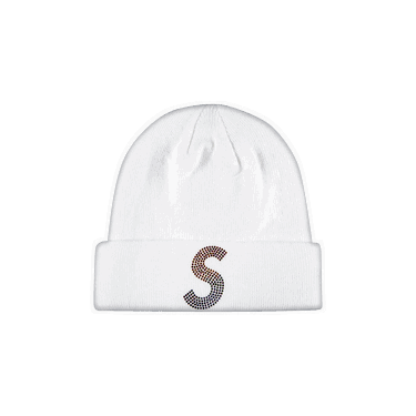 Шапка Supreme New Era x Swarovski S Logo Beanie Бяло | SS21BN5 WHITE, 0
