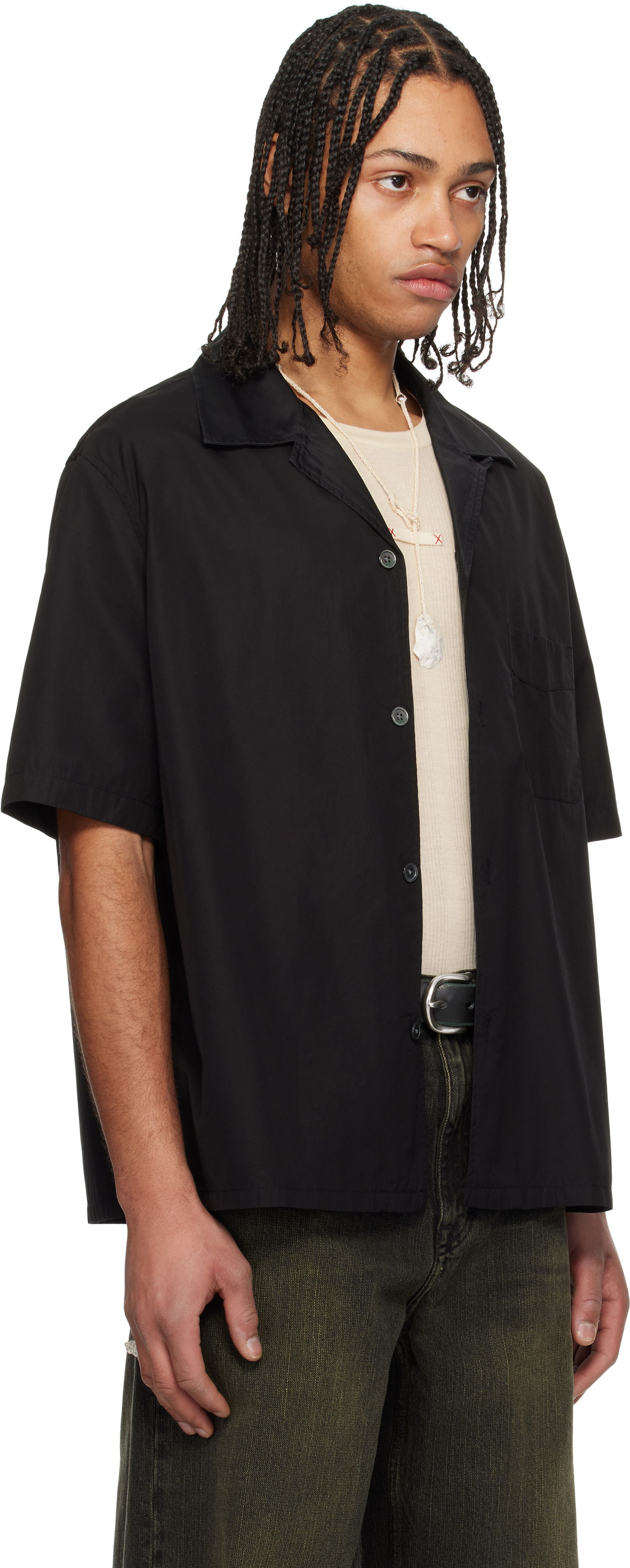 Риза OUR LEGACY Our Legacy Heusen Short Sleeve Shirt Черно | M2252HBE, 1