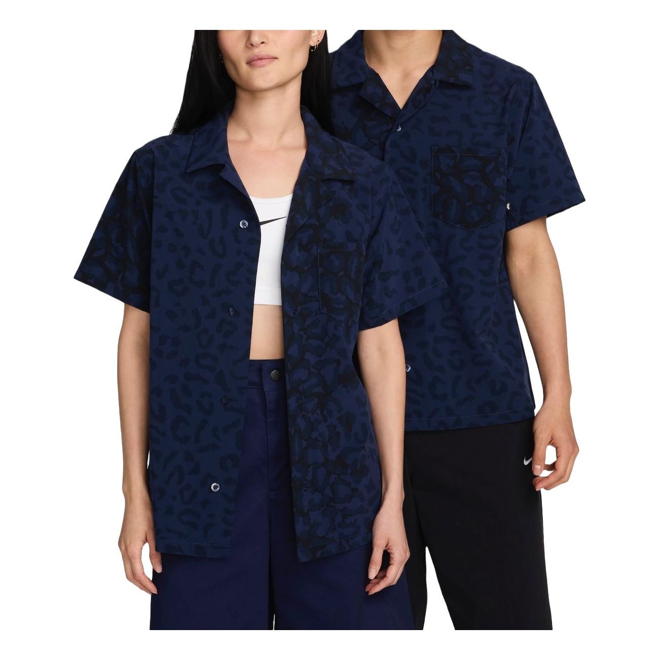 Риза Nike Print Bowler Short Sleeve Button-Down Shirt Синьо | FN2596-410, 0