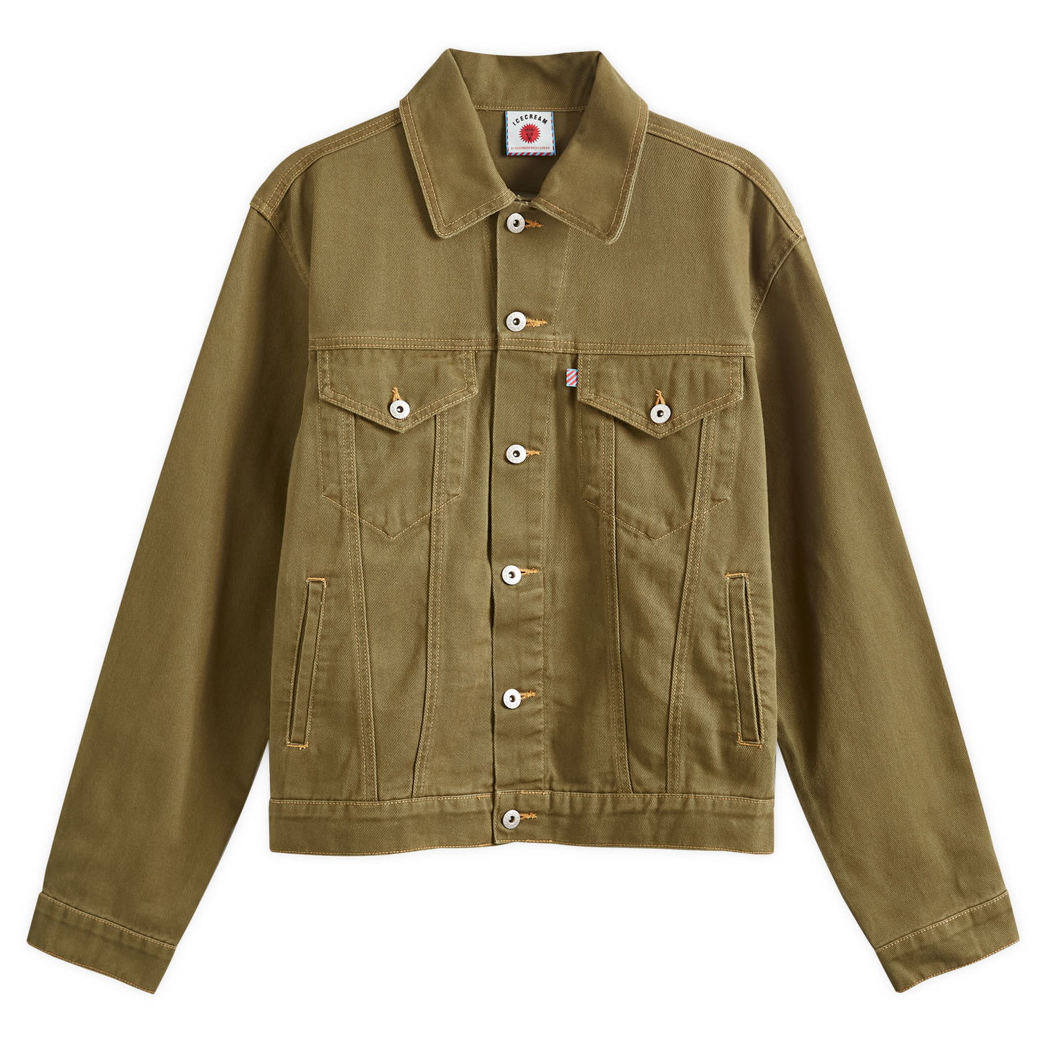 Яке BBC IceCream ICECREAM Running Dog Denim Trucker Jacket Зелено | ICD006-GR, 1