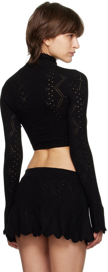 Пуловер GUIZIO Guizio Scalloped Turtleneck Top Черно | DGF22K305_BLK, 2