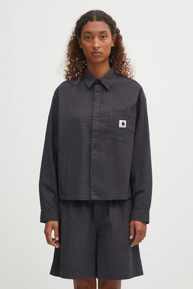 Textured Long-Sleeve Toland Relaxed Fit Shirt with Classic Collar