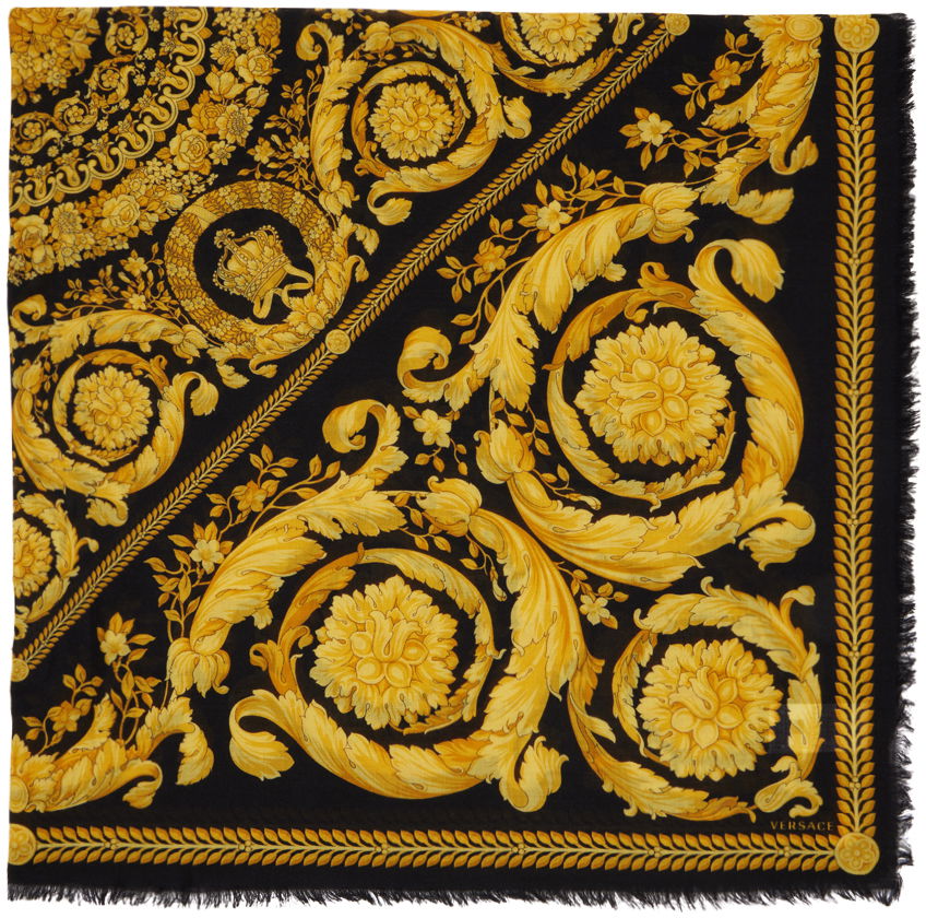 Шал Versace Black Barocco Scarf Жълто | IFO1401_A236219_A7900, 0