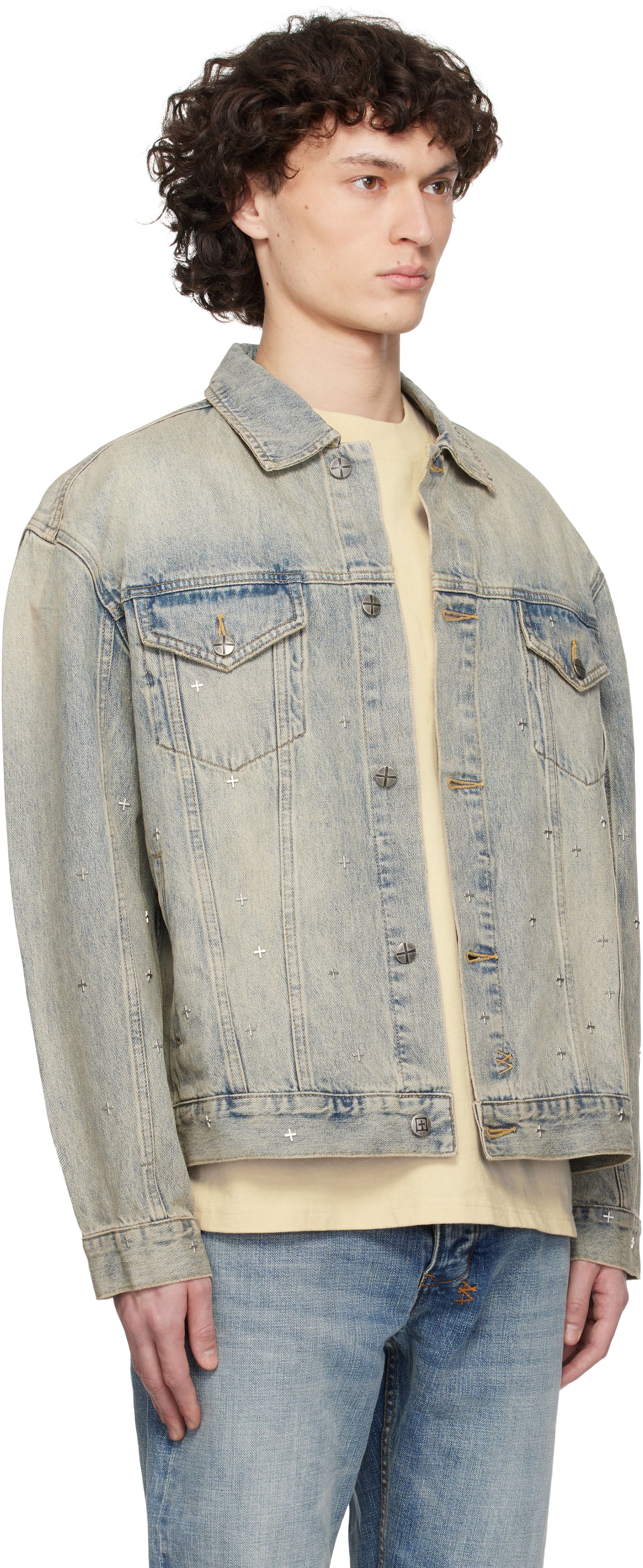 Яке Ksubi Ksubi Oh G Stagelight Metalik Denim Jacket Синьо | MSP25JK010, 1
