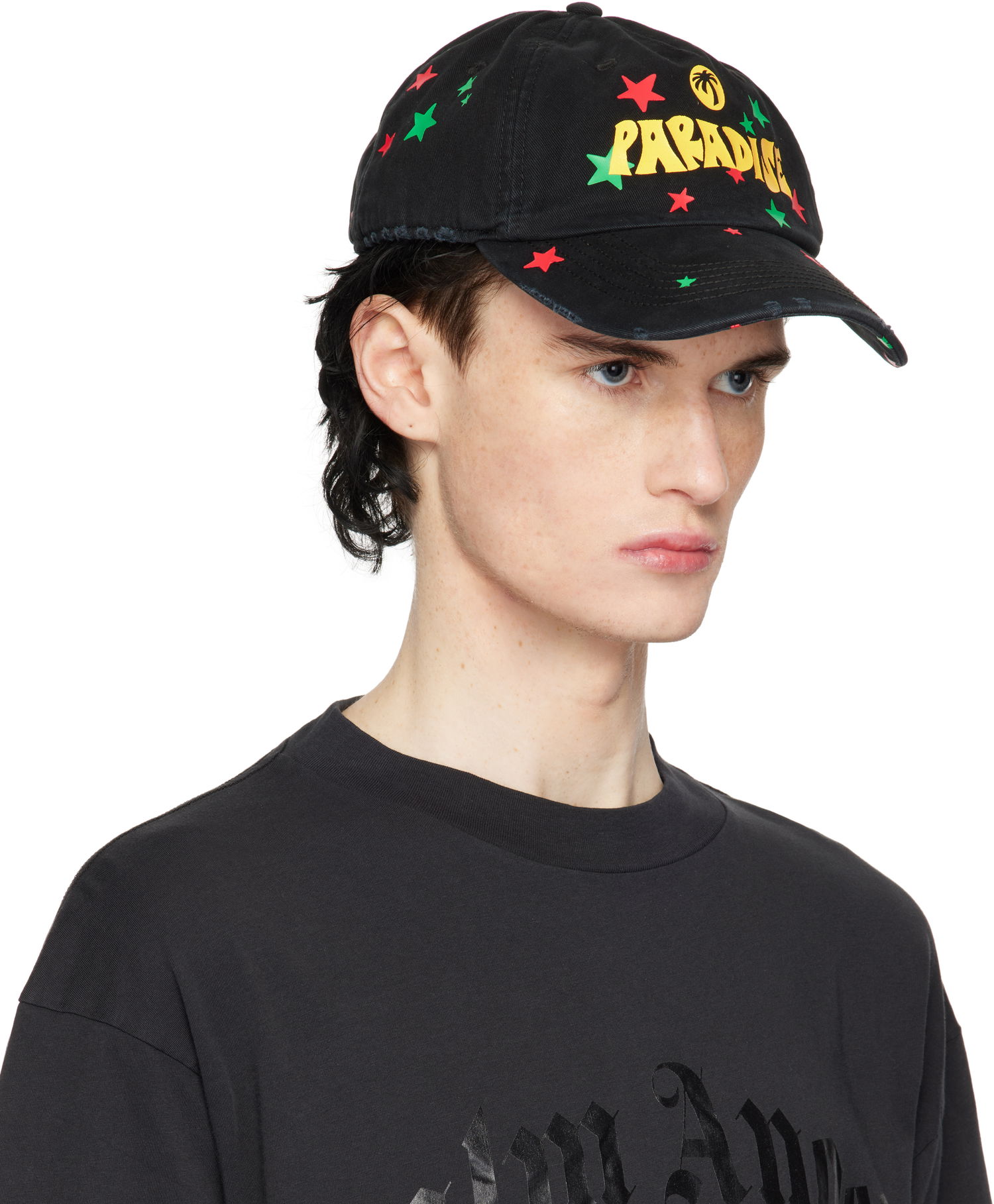 Шапка с козирка Palm Angels 'Paradise' Palm Baseball Cap Черно | PMLB108S25FAB0031018, 1