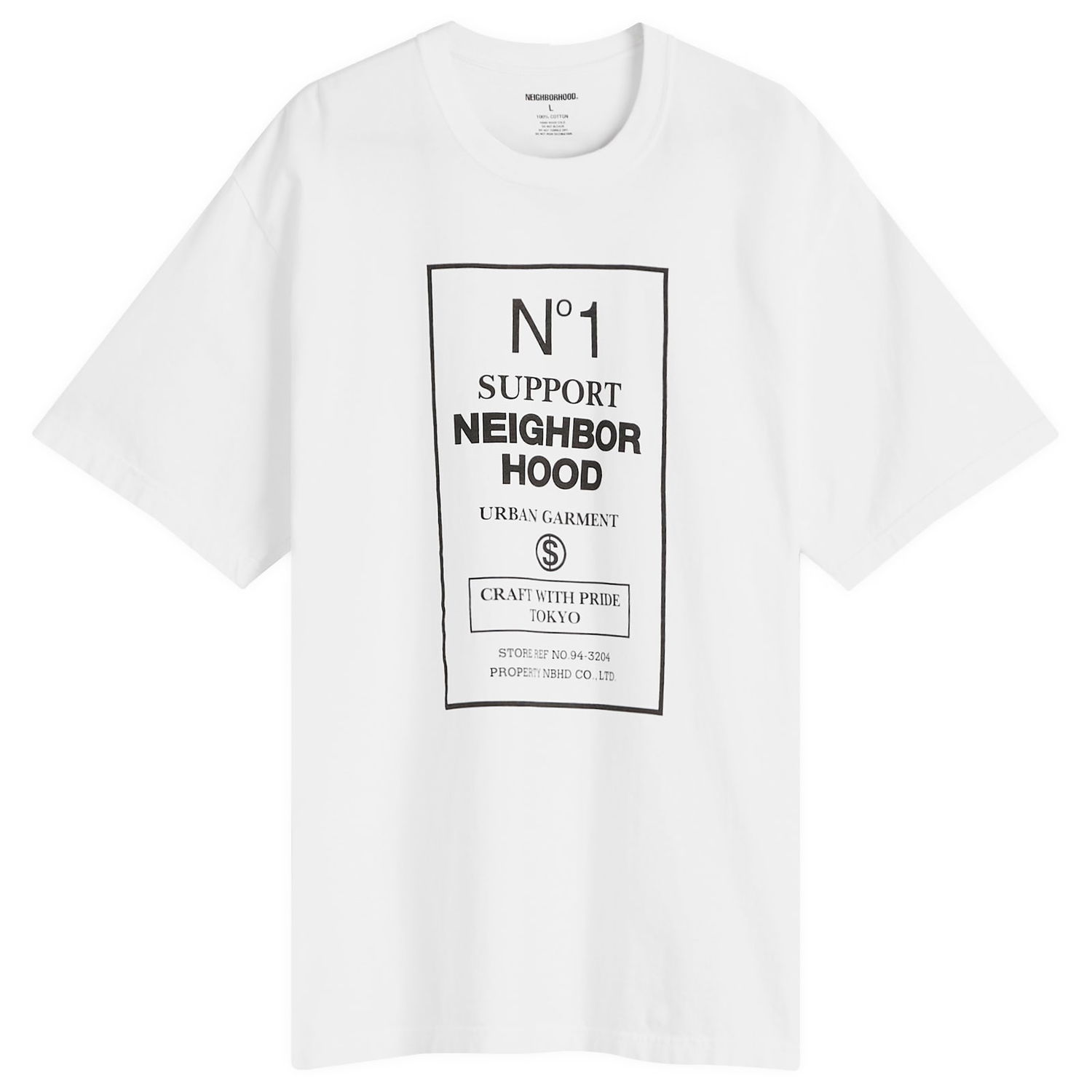Тениска Neighborhood Support Hood Graphic Tee, Size L Бяло | 251PCNH-ST15-WHT, 0